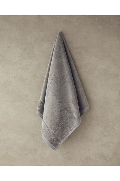 English Home Gray Leafy Bamboo Face Towel