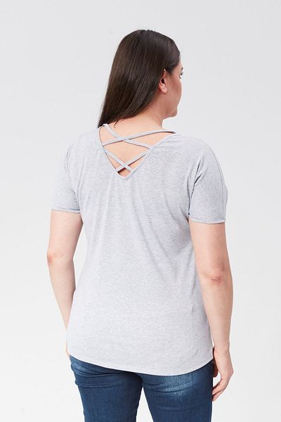 Curvy Trend Μπλούζα σταυρού με κοντό μανίκι