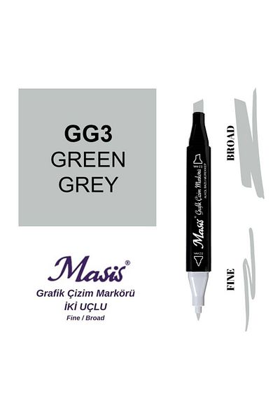 Masis Greenish Gray GG3 Double Ended Marker Graphic Drawing Pen