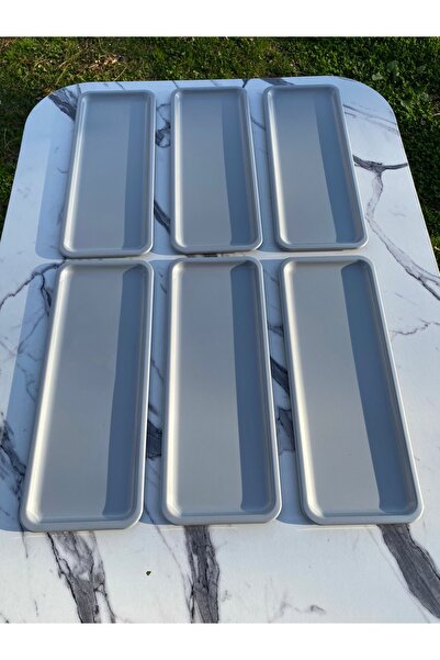 NEWTREND Züccaciye 6'lı Baton Gri Metal Tek Kişilik Dekoratif Mum, Çay, Kahve...