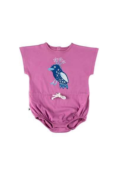 Little Yucca "Butterfly" Organic Cotton Fuchsia Shorts Jumpsuit