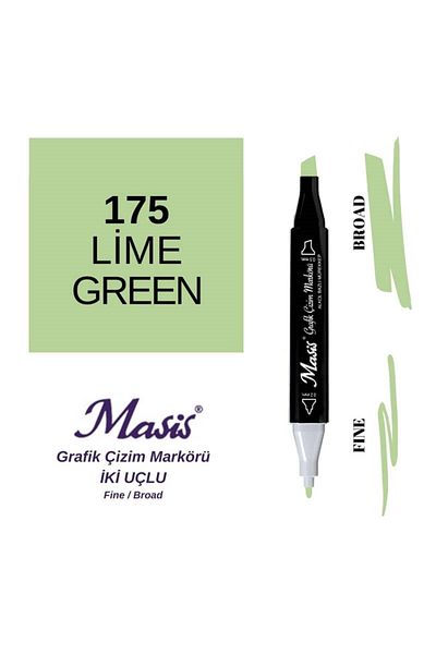 Masis Lemon Green 175 Model Double Tip Graphic Pen