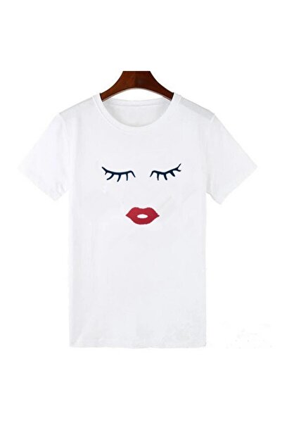 Frisson Tricou imprimat FRİSSO Red Eye Lashes - Familie amuzantă pentru mamă ...