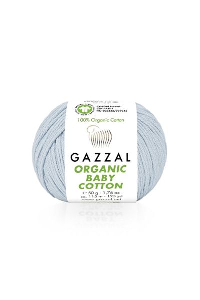 Gazzal Light Blue Organic Cotton Baby Color No:417 - Pack of 8 (8x50gram)