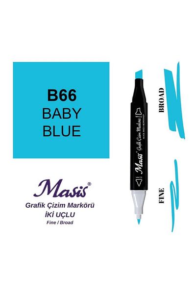 Masis 66 Baby Blue - Double Ended Graphic Drawing Pen