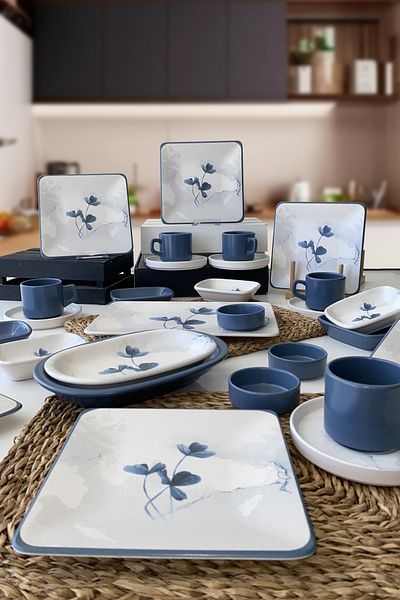 Keramika Blue Magic - 30 Piece Breakfast Set for 6 People
