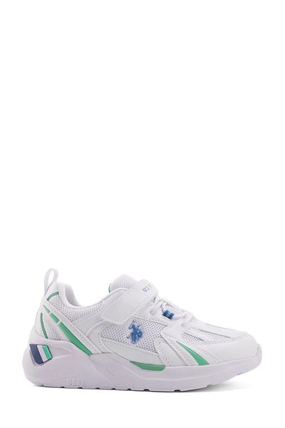 U.S. Polo Assn. Pantofi sport pentru băiat AKITA JR 4FX alb-albastru-alb-albastru-verde
