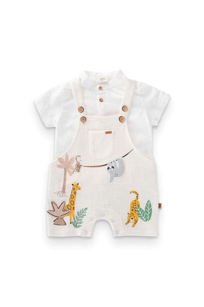 MİMBOKİDS Patterned Salopet Shirt for Baby Boy - Set of 2