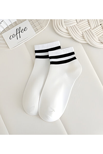 trampler Λευκά Unisex College Booties 5 ζευγάρια κοντές κάλτσες