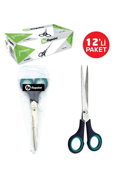 FixPoint 12Pcs Fixpoint P-3057 Office Office Scissors - 7 Inch