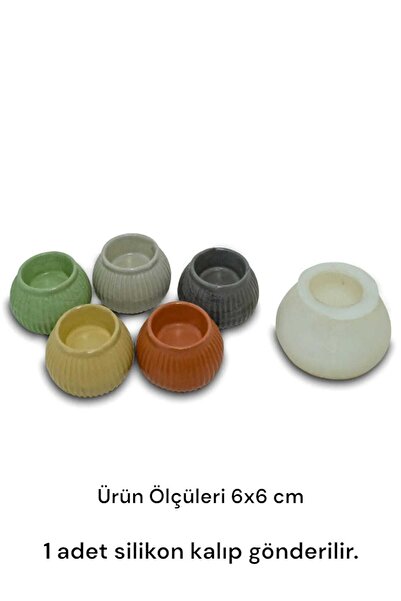 Milinza Beton Harcı, Taş Tozu , Alçı Döküm Kalıbı, Tea Lıght Mum Kalıbı (1 Ad...