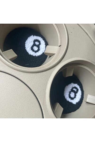 ETİK AKSESUAR Set of 2 Embroidery Punch Car Coasters - In-Car Coasters