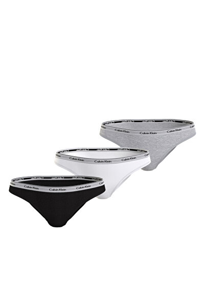 Calvin Klein Siyah - Beyaz - Gri Kadın Külot 3lü 000QD5207E