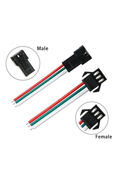 Genel Markalar 2 ADET 3 PİN JST 3P KABLOLU KONNEKTÖR ERKEK DİŞİ TAKIM 14cm