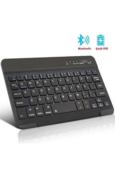 Triline Mini Bluetooth Kablosuz Şarjlı Pilli Slim Rubber Klavye