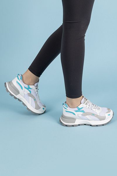 Getcho Luther White Pantofi de damă cu talpă groasă din plasă, zilnic, confortabili, pantofi sport, pantofi ușor, ergonomici