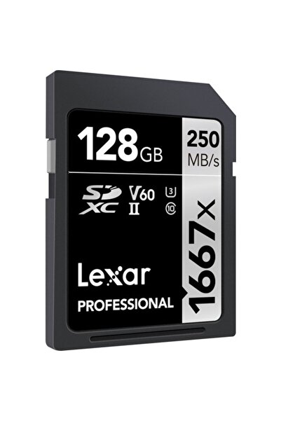 Lexar 128GB 1667X U3 V60 4K SD Hafıza Kartı 250 Mb/s