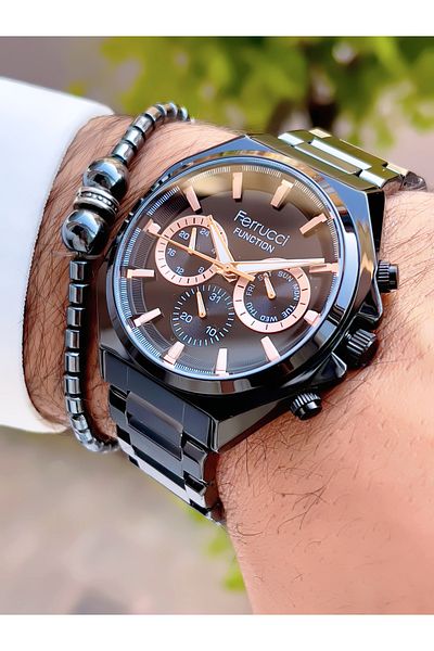 Ferrucci Ferrucci̇ New 2024 Function Steel Men's Wrist Watch + Bracelet with Gift