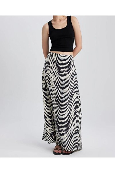 Kübra Tekstil 02275 Fusta maxi cu model zebră, cu croiala dreaptă -250