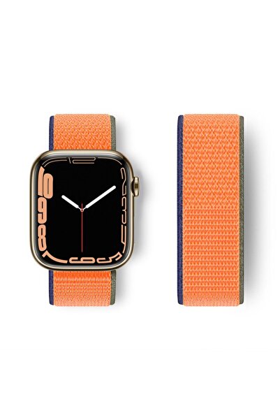Genel Markalar Apple Watc 42-44-45-49 mm Uyumlu Hasırlı Cırtcırtlı Kordon