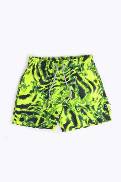 AYYILDIZ Boy - Yellow and Black Patterned Swim Shorts 106