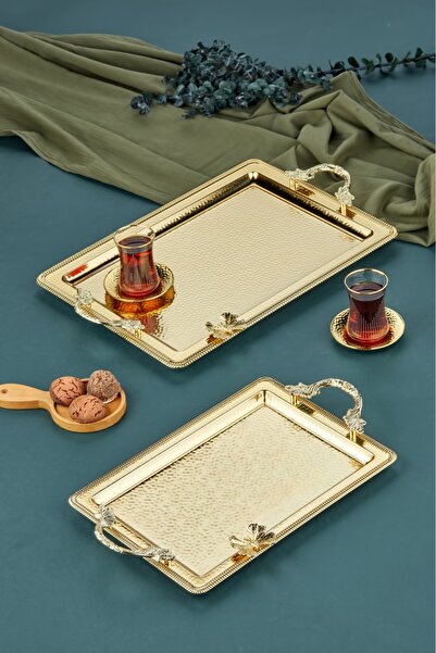 Cooker Stainless Steel Rectangular Set of 2 Metal Trays