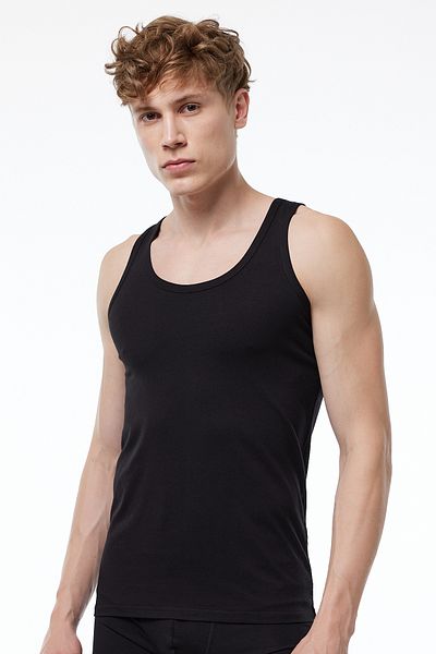 Malabadi Black Modal Ribbed Men's Athlete 900
