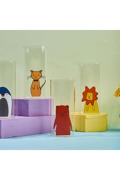 Perotti Transparent Animals Set of 6 Glasses - 400 ml