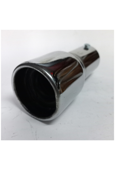 AUTO LUXURY 5.1 cm. Antipas iç kaplamalı Sök / Tak vidalı Yuvarlak sessiz nikelaj egzoz eksoz ucu