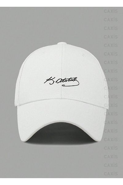 GYES Kemal Atatürk Signature Printed Adjustable Velcro Gabardine Hat