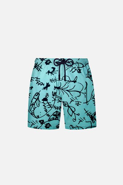 AYYILDIZ 106 Water Green Patterned Boys' Swim Shorts