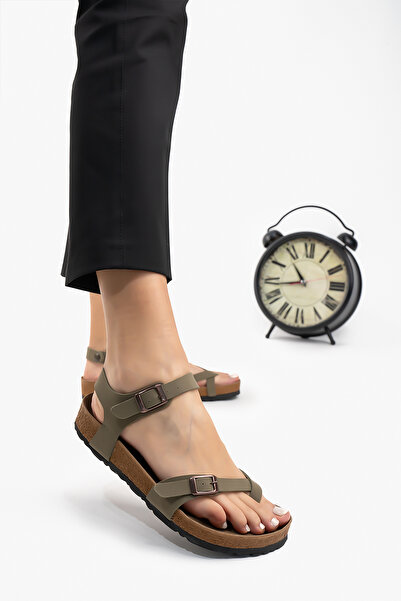 Shupe Women's Khaki Orthopedic Sole Flip Flops Summer Slippers Sandals