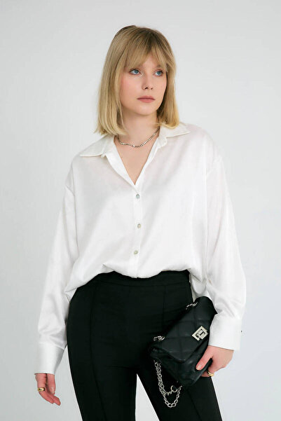 ibutik قميص روبن من الساتان الأبيض