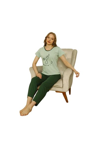 Özlem Set de pijamale cu mânecă scurtă model 4005