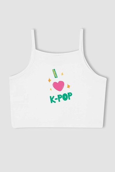 MYADA New Season K-pop Printed Crop Top - Girl 12403