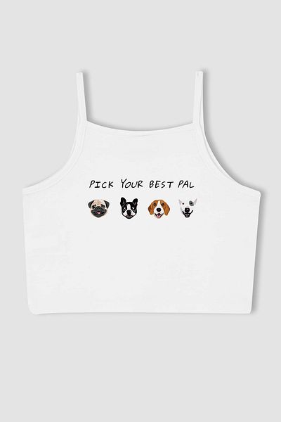 MYADA New Season Crop Top - Girl, Pick Your Best Pal Printed, 14802