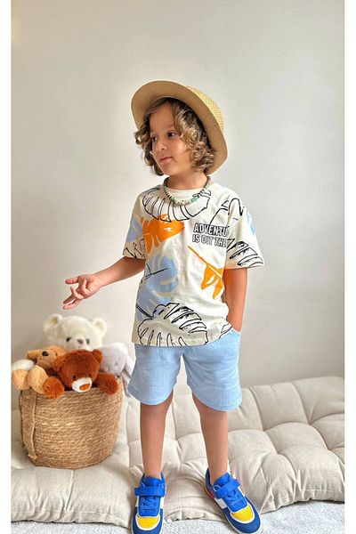 Jolly Kids Boys' Shorts Set - Palm Tree Printed