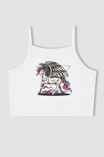 MYADA New Season Patterned Girl's Crop Horse Printed - 16148