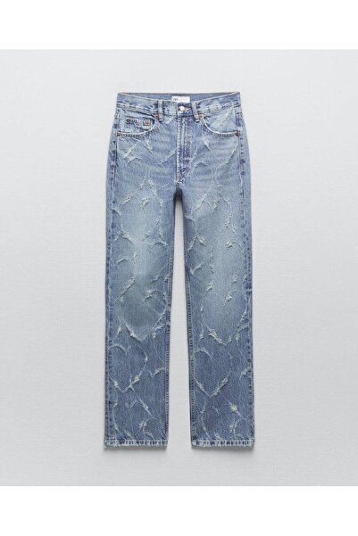 Teeny Weeny Kids New Season Girls' Embroidered Detailed Jean Trousers