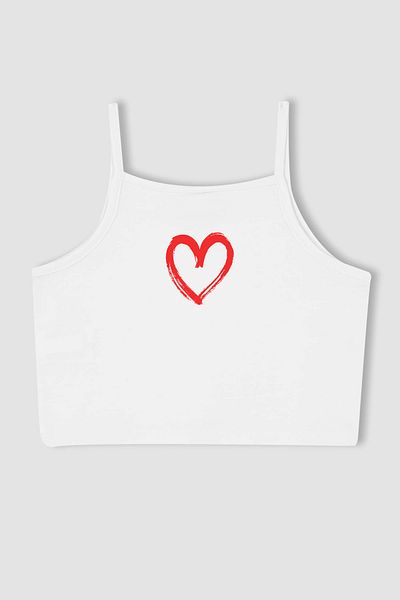 MYADA New Season Girl's Crop Top - Heart Drawing 15657