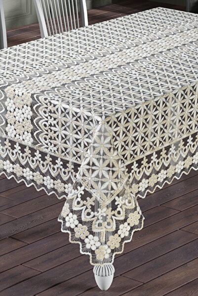 starlet home collection Yonca Tül Fransız Dantelli Dokuma Masa Örtüsü