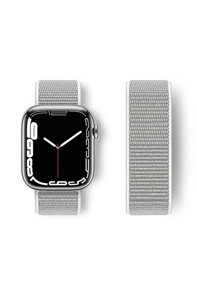Genel Markalar Apple Watc 42-44-45-49 mm Uyumlu Hasırlı Cırtcırtlı Kordon
