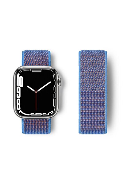 Genel Markalar Apple Watc 42-44-45-49 mm Uyumlu Hasırlı Cırtcırtlı Kordon