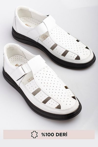 maximoda Pantofi pentru bărbați din piele naturală - Velcro și vară