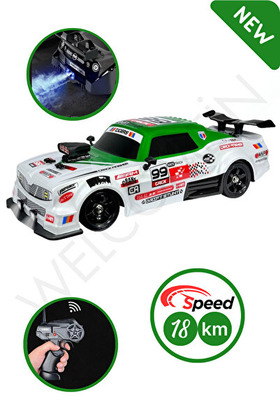 welcomein Oyuncak 2.4 GHZ Uzaktan Kumandalı Şarjlı 1:16 4X4 Buhar Atan Sesli ...