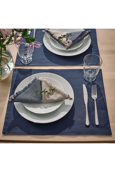 IKEA Nissöga American Service - Λευκό και Σκούρο Μπλε, 45x35 cm, Διπλής Όψης