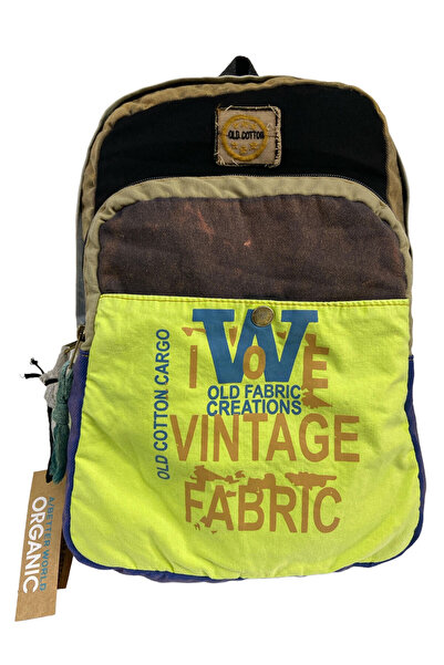 Old Cotton Kaliteli Vintage Salaş Disayn Günlük Gezi Spor Sırt Çantası Matanza Bag 30x42cm