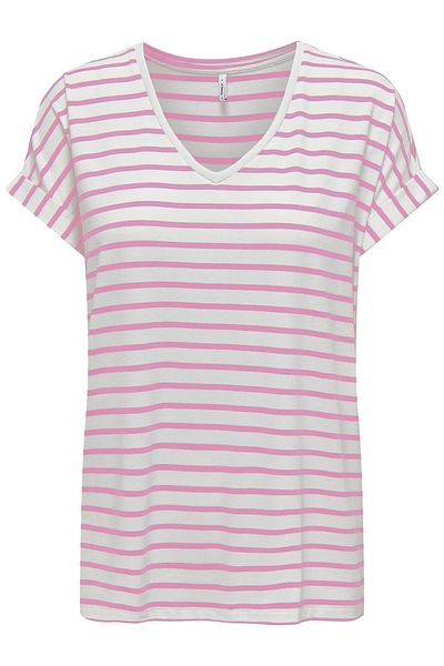 ONLY V-Neck Striped Women's T-shirt -15319825
