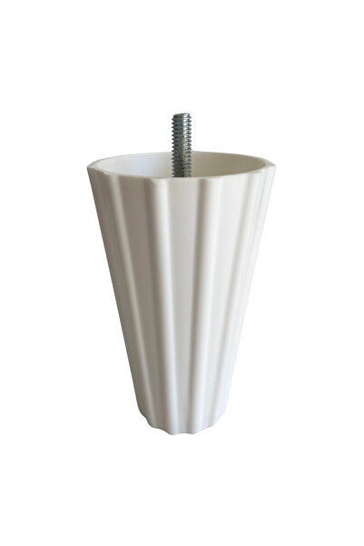 DSYapıAksesuar Armut Beyaz Plastik 12cm Ayak 8mm Vidalı Mobilya Koltuk ve Baz...