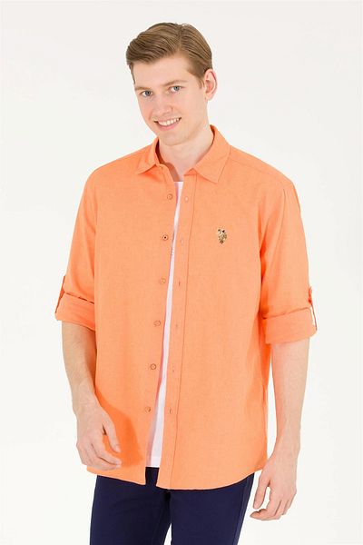U.S. Polo Assn. US POLO Men's Linen Sports Shirt - Comfort Fit G081SZ004.000.1844703 ENZO